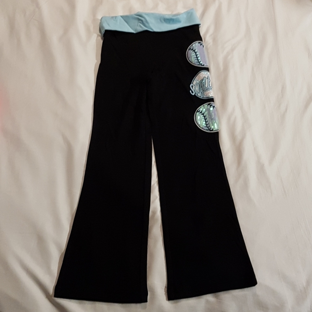 Justice girls size 5 yoga style softball designed pants
